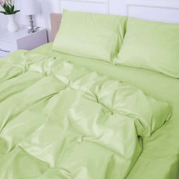 Фото - Комплект постільної білизни MirSon №12-0525 Luminary Green Mikrosatin Premium Однотонний 200х220 см (2200007228492)